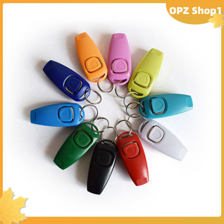 opz-นกหวีดเรียกสัตว์เลี้ยงแบบ2-in-1-อุปกรณ์ฝึกสุนัขคลิกเกอร์พร้อมพวงกุญแจสำหรับสัตว์เลี้ยงชุดฝึกลูกสุนัขสุนัขขลุ่ย-คลิกเกอร์