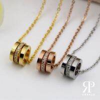 URPALS สร้อยคอ Stainless ชุบทอง18K ฝังเพชร CZ เกรดคุณภาพสูง ใส่อาบน้ำ ออกกำลังกายได้