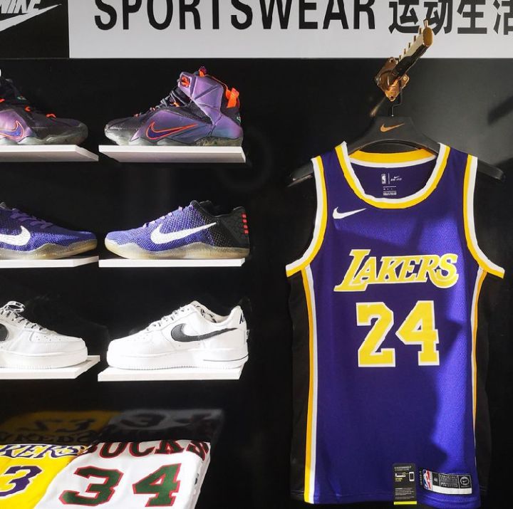 เอ็นบีเอบาสเกตบอลบุรุษ-jersey-24-kobe-bryant-ลอสแอนเจลิสเลเกอร์สร้อนกด-retro-city-edition-เสื้อบาสเกตบอลสวิงแมนลายสีม่วง