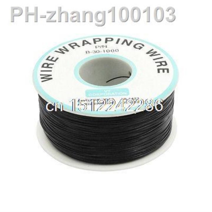200m-30awg-tin-plated-copper-wire-insulation-test-wrapping-cable-roll-black