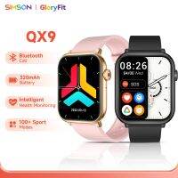 SmartWatch QX9 1.96 นิ้ว IPS หน้าจอขนาดใหญ่เครื่องวัดออกซิเจนในเลือด BT โทร 100 + โหมดกีฬานาฬิกาอัจฉริยะสําหรับผู้ชายสําหรับ APP Gloryfit