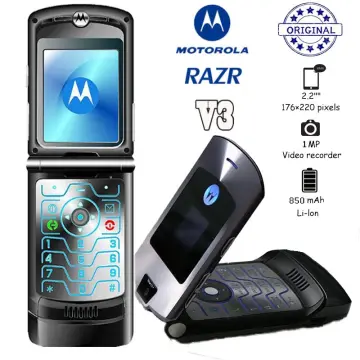 Original Motorola RAZR V3 Unlocked Flip GSM Bluetooth Loudspeaker Mobile  Phone