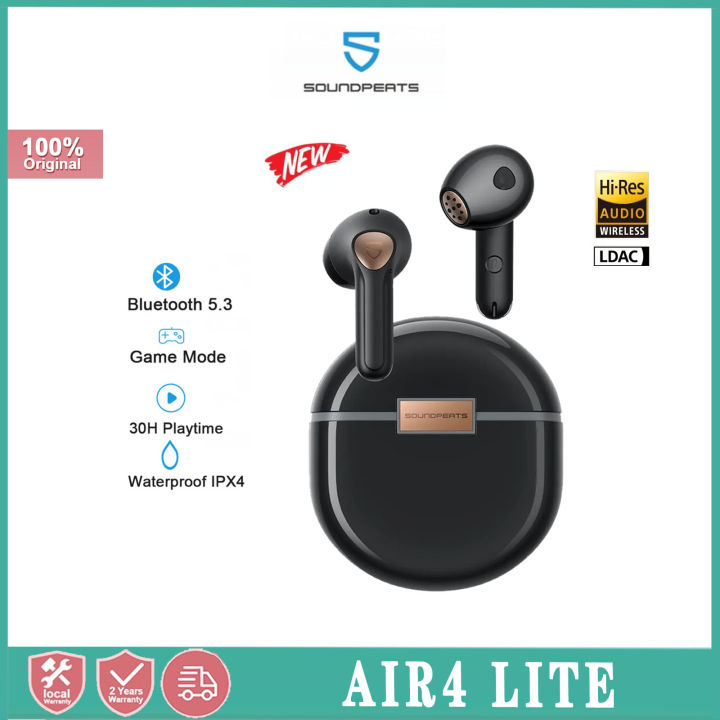 Soundpeats Air4 Lite Bluetooth V5.3 Hi-Res LDAC Mtilpoint Connection 3Mics  AI Call Noise Reduction 13mm Driver Game Mode Touch Control Bluetooth  Earphones Wireless Earbuds Earphones Lazada PH