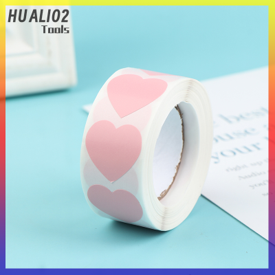 HUALI02สติกเกอร์ปิดผนึกสมุดภาพสติกเกอร์ซองจดหมายสติกเกอร์ตกแต่งหัวใจ500ชิ้น