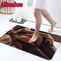 Sexy Girl Ass Pattern Room Door Carpet 3D Floor Rug Living Room Soft Sponge Bathroom Set Door Mats Absorbent Non-slip Floor Mats