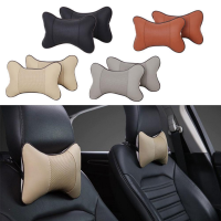 KLNU 1PCS รถคอหมอนรถ Headrest Cushion Support Seat Universal พนักพิงความปลอดภัยหมอนหนังรถหมอนป้องกันคอ/รถ Headrest Hole-Digging Auto อุปกรณ์ตกแต่งภายใน