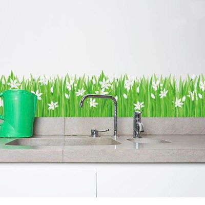 DIY Wall Sticker Sayuri Grass Skirting Wallpapers Art Mural Waterproof Bedroom Wall Stickers Home Decor Backdrop