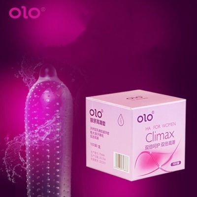[ ของแท้!!! ] OLO Climax condoms ถุงยางอนามัยแบบมีปุ่ม กล่องสีชมพู ขนาด 50-52-54 มม (1กล่อง10 ชิ้น) สินค้าขายดี