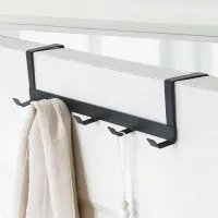 New Arrivals 2019 Metal Hanger Storage Holder Over-The-Door Hook Rack Hanging Coat Hat Towel Bag Household Black White Clothes Hangers Pegs