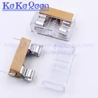 10pcs/lot 5x20mm 5x20mm fuse holder with transparent cover Insurance Tube Socket Fuse Holder Fuse Holders 5x20 Fuse