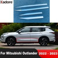 Mgs7ร้อน!!แม่พิมพ์ประตูข้างรถสำหรับ Mitsubishi Outlander 2022 2023ประตูเส้นขอบรถโครเมียมเอบีเอสตกแต่งแถบสติกเกอร์เครื่องประดับ