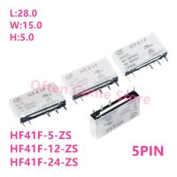 5Pcs New HF Relay HF41F -005-ZS HF41F-012-ZS HF41F-024-ZS HF41F 5V 12V 24V ZST 5PIN 6A 5V 12V 24V Industrial relay