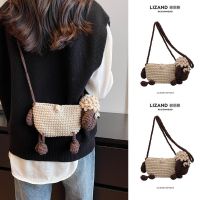 Strange and weird Messenger mini bag for women summer 2023 new cute hand-knitted childrens woven coin purse 【BYUE】