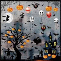 【CC】™◄  for Window Decoration Grim Reaper Horror Wallpaper Pumpkin Supplies Accessories