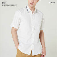 TWENTYSECOND เสื้อเชิ้ตแขนสั้น ผ้าคอตต้อน รุ่น Ben Short Sleeves shirt - สีขาว / White