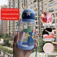 Kids Water Sippy Antler 600ML Creative Cartoon Baby Feeding Cups with Straws Leakproof Bottles Outdoor Children Cup Drinkware