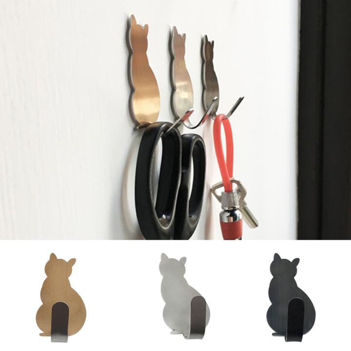 yf-2pcs-self-adhesive-hooks-cat-pattern-storage-holder-for-bathroom-kitchen-hanger-stick-on-wall-hanging-door-clothes-towel-racks