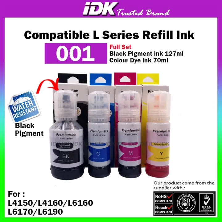 Compatible 001 L Series Ink Tanks System Formula Refill Ink For Epson L4150 L4160 L6160 L6170 6657