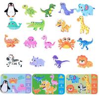 Wooden Animal Puzzles Puzzle Cute Toddler Cartoon Puzzles Sensory Toy Interesting Early Education Cartoon Puzzle Montessori Toy For Boy Girl feasible