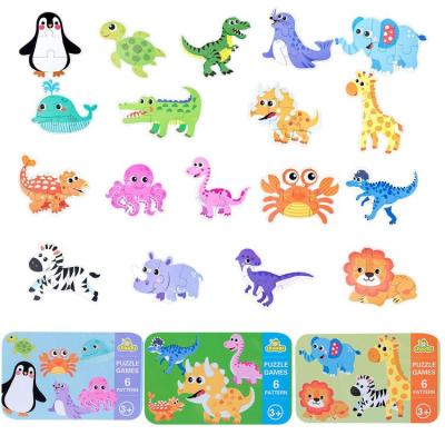 Animal Puzzle Puzzle Cute Toddler Cartoon Puzzles Sensory Toy Interesting Irregular Wooden Toddler Puzzles For Christmas Halloween Valentines Day Gifts portable