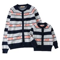 Parent-child outfit Knitted Coat Spring Autumn Cotton Family Sweater Cardigan Cotton Soft Baby Girls Clothes Boys Sweater