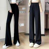 Womens Black Solid High Waist Skinny Flare Pants Women 2022 Ruched Back Slim Fit Femme Spring Stretchy Trousers