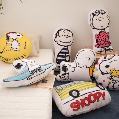Spot parcel post New Creative Snoopy Crystal Short Velvet Pillow Cute Cartoon Double-Sided Printing and Dyeing Multifunctional Sofa Car Cushion