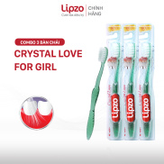 Combo 3 Bàn Chải Đánh Răng Lipzo Crystal Love For Girl Cho Nữ Giới Công