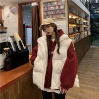 2022 Autumn and Winter New Down Padded Jacket Vest Jacket Womens Korean Version Loose Sleeveless Padded Jacket Argyle Vest