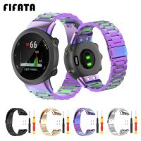 [ร้อน] FIFATA สายนาฬิกาข้อมือโลหะสำหรับ Garmin Forerunner 45/45 S สร้อยข้อมือแทนข้อมือสายสำหรับการ์มินว่ายน้ำ2สแตนเลส Correa