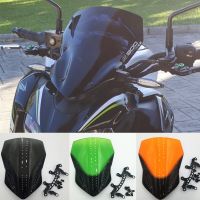 ที่กันลมควันใหม่สำหรับ Kawasaki Ninja Z900กระจกบังลม ZR900 2017 2018 2019พร้อมสปอยเลอร์โครงรองรับ