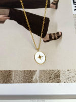 (Silver 925) hoo.stores White Star Pendant Necklace สร้อยคอเงินแท้ s925 สร้อยคอสีทอง สร้อยคอพร้อมจี้ เครื่องประดับเงินแท้ ปลอดสารนิกเกิล ไม่แพ้ ไม่คัน