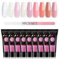 ชุดน้ำยาทำเล็บโพลี9/6/5/4ชิ้นสารเคลือบเงาอาคาร Qucik UV 9สีกึ่งถาวรสำหรับ