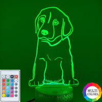 USB Night Light LED Labrodore Puppy 3D Nightlight Touch Switch Bedside Dog Lamp Atmosphere Home Decor Kids Birthday Gift