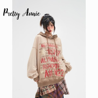 Pretty Annie สื้อกันหนาว เสื้อแขนยาวผญ เสื้อเเขนยาว สไตล์เกาหลี ใหม่ กราฟฟิตี้ เสื้อแขนยาวฮูด เสื้อกันหนาวมีฮู้ด 2023 ใหม่  WWY23912AJ 37Z230915