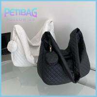 PETIBAG สำหรับผู้หญิง สำหรับผู้หญิง แผ่นผ้าฝ้ายพื้นที่ ความจุมาก กระเป๋าถือแบบถือ กระเป๋า Crossbody กระเป๋าแบบสะพายไหล่ ถุงนักช้อป