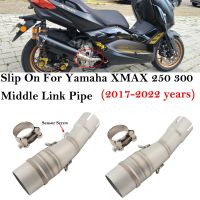 For Yamaha X MAX XMAX 250 300 XMAX250 XMAX300 2017 - 2022 years Motorcycle Exhaust Escape Middle Link Pipe Connect 51mm Muffler Haberdashery