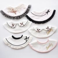 【DT】hot！ Round Baby Bibs Saliva Lovly Bib Fake Collar Rotatable Tassels Burp Use