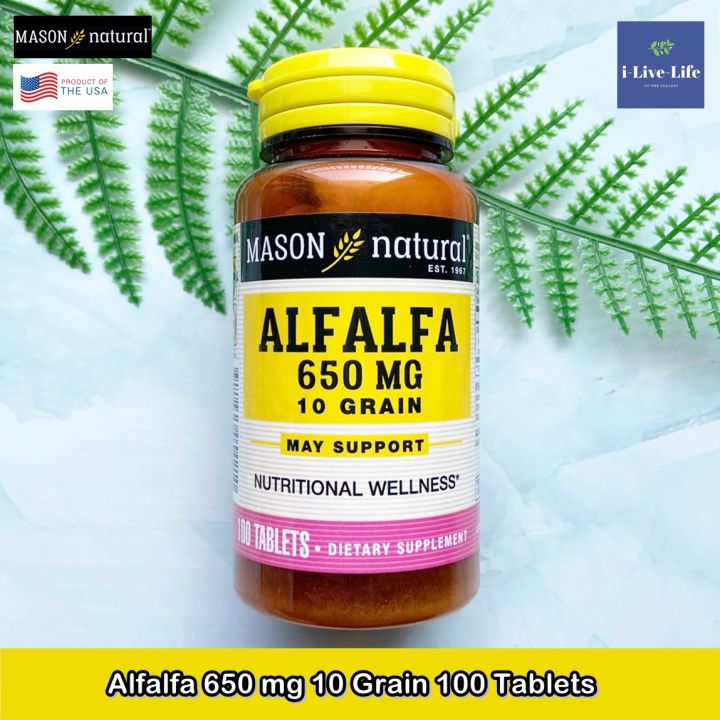 อัลฟัลฟา-alfalfa-650-mg-10-grain-100-tablets-mason-natural-จากพืชตระกูลถั่วขนาดเล็ก