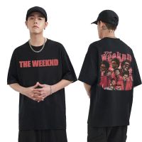 New The Weeknd Double Sided Print Tshirt Man Hip Hop T Shirt Dawn FM Print Tees Men Loose Oversized T-shirts Short Sleeve