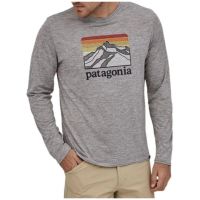 เสื้อยืดแขนยาวพิมพ์ลายตัวอักษร Patagonia ผ้าฝ้ายบริสุทธิ์กลางแจ้งสำหรับผู้ชาย