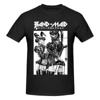 Band Maid เสื้อยืดสีขาว Harajuku ขนาดใหญ่ Cotton Crewneck แขนสั้นเสื้อ T