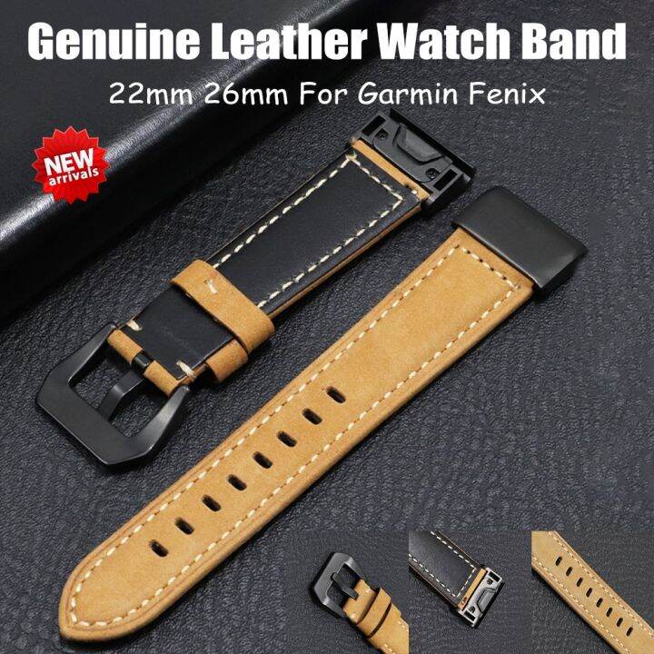 CC 22mm Leather Band 6 6X 5 5X 3HR 26mm WatchBand Fenix6 Fenix5 cc-22mm-leather-band-6-6x-5-5x-3hr-26mm-watchband-fenix6-fenix5