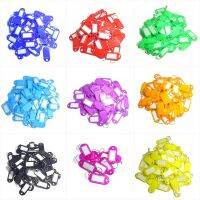 100 X Coloured Plastic Key Fobs Luggage ID Tags Labels Key rings with Name Cards For Many Uses - Bunches Of Keys Luggage