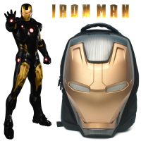 กระเป๋าเป้สะพายหลังไอรอนแมนมีไฟที่ตาสินค้านำเข้าจากต่างประเทศ Iron Man Head Bag Limited Edition Black-Gold