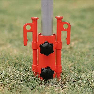 กันสาดที่มีสีสัน Canopy Pole Fixing Ground Holder Windproof Adjustable Outdoor Camping Tent Support Rod Accessories