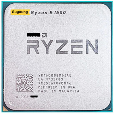 Ryzen 5 1600 R5 1600 3.2 GHz ใช้เกมเซน0.014หกแกนสิบสองเกลียว65W เครื่องประมวลผลซีพียูซ็อกเก็ต YD1600BBM6IAE AM4