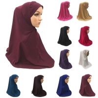 【YF】 One Piece Muslim Hijab Women Amira Head Cover Headscarf Turban Niquabs Khimar Prayer Headwear Wrap Arab Caps Hats New