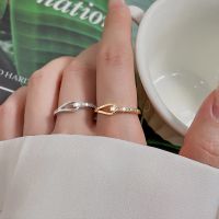 [Free ship] Gumao Korea Dongdaemun broken diamond knotted ring opening simple hollow interlocking index finger