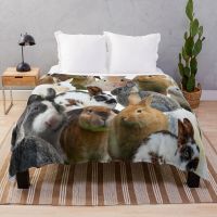 Ready Stock Cute rabbits/bunnies Throw Blanket Beach Blanket Single Blanket Summer Bedding Blankets